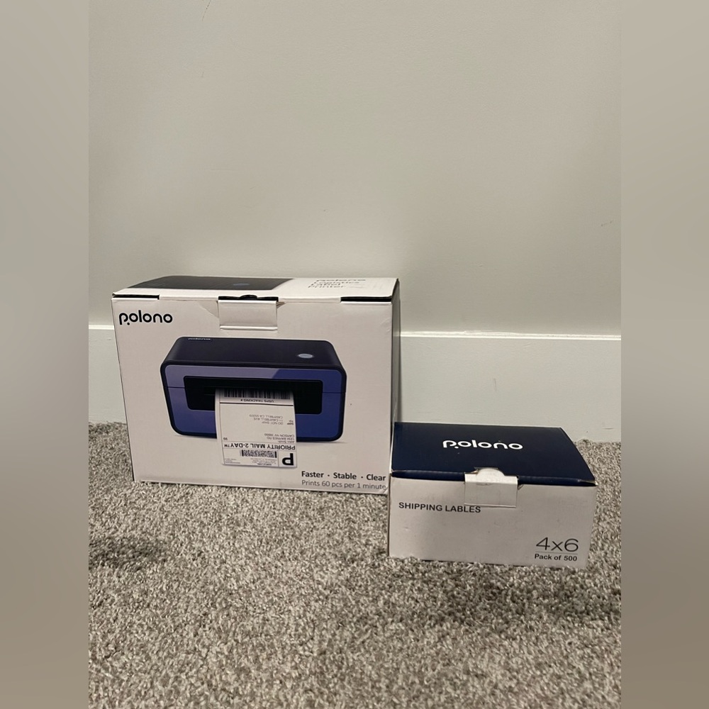 POLONO Label Printer 150mm/s 4x6 Thermal Label Printer PL60 - Purple
